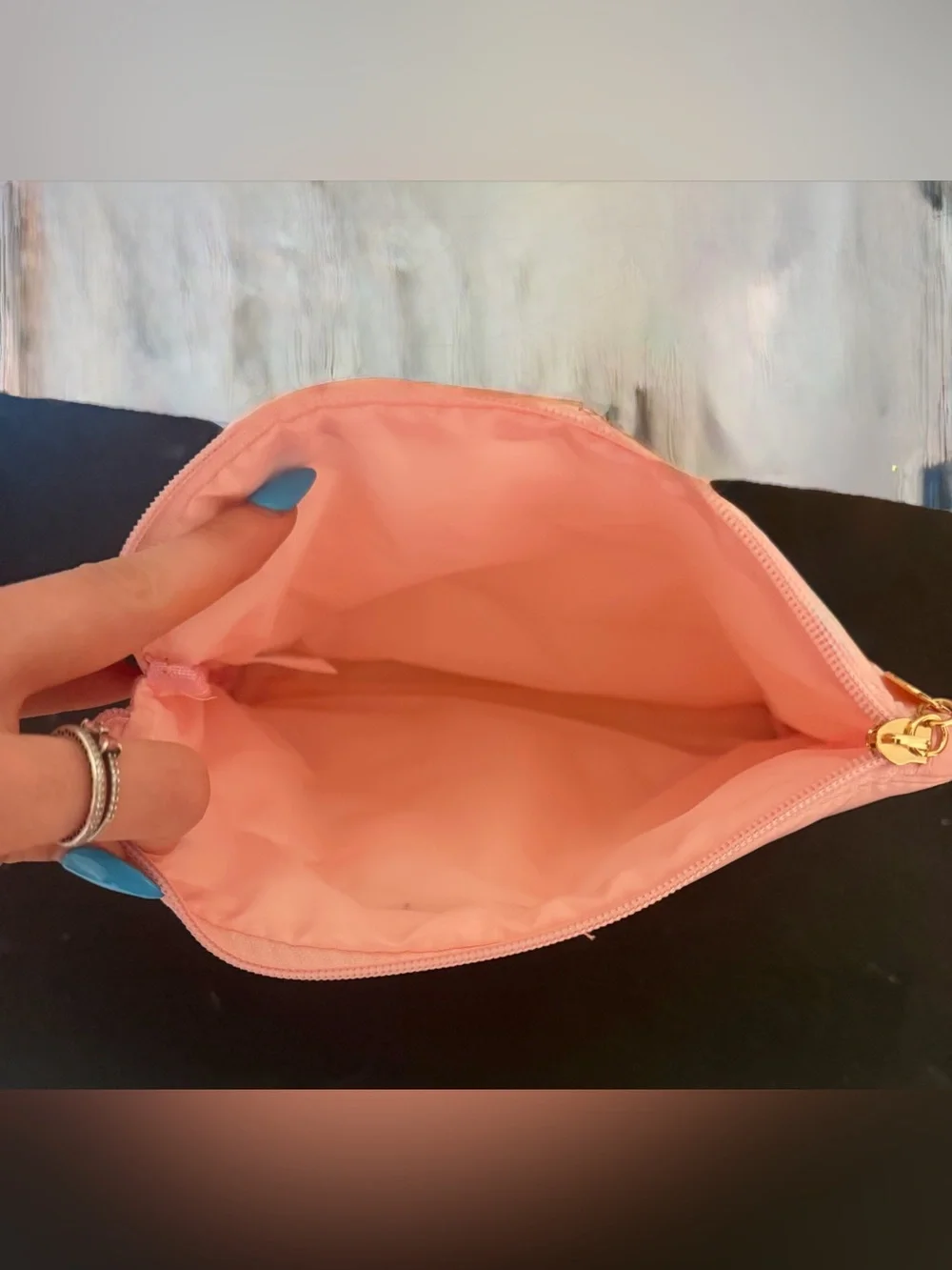 Juicy Couture Nylon Pink Quilted Cosmetic Pouch